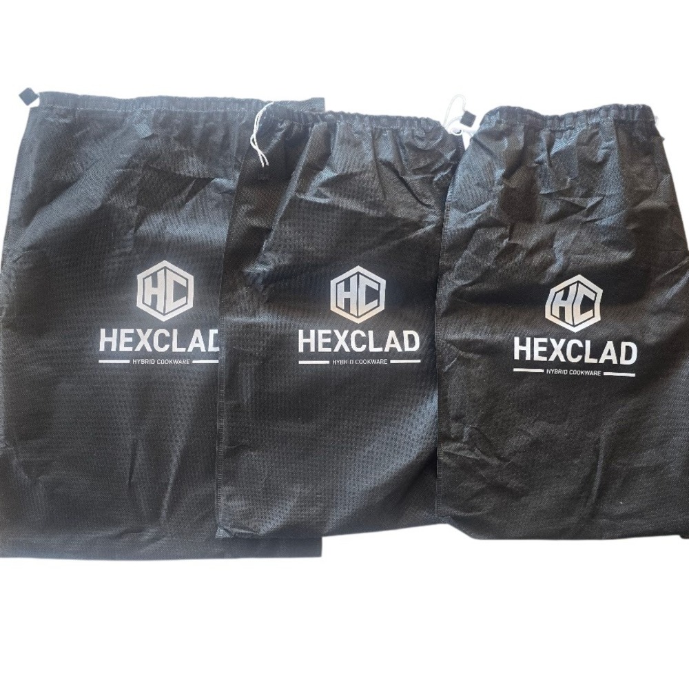 Hexclad Hybrid Luxury Cookware Storage Bags Lot of 3 Drawstring Pans‎ Lids Roast